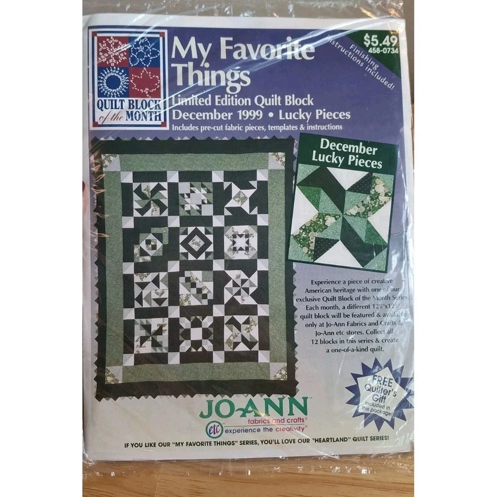 JoAnn My Favorite Things Lot Of Ten 1999 Limited Edition Quilt Block Mar-Dec New